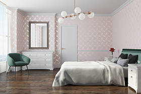 白色花纹卧室, 扶手椅, 侧面视图