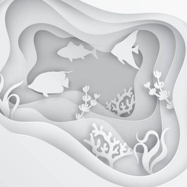 水下海洞與魚, 珊瑚礁, 海床 