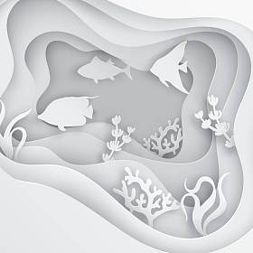 水下海洞与鱼, 珊瑚礁, 海床 