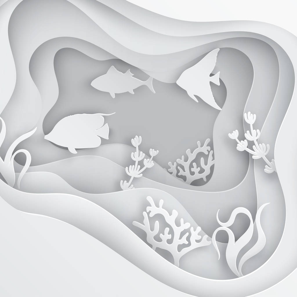 水下海洞与鱼, 珊瑚礁, 海床 