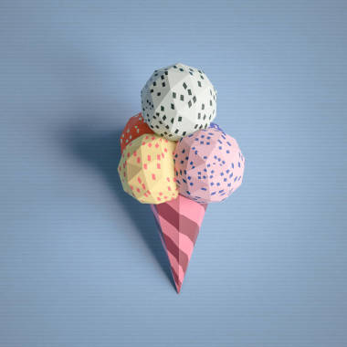 食物概念。冰淇淋从纸板上笔者背景。车