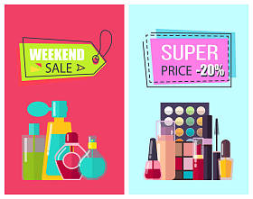 香水和化妆品海报的超级价格照片