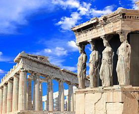 caryatids，erechtheion 神庙雅典卫城