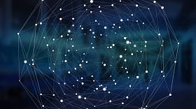 连接系统球体和数据交换3d 渲染