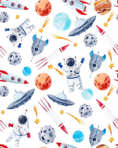 水彩空间婴儿图案图片