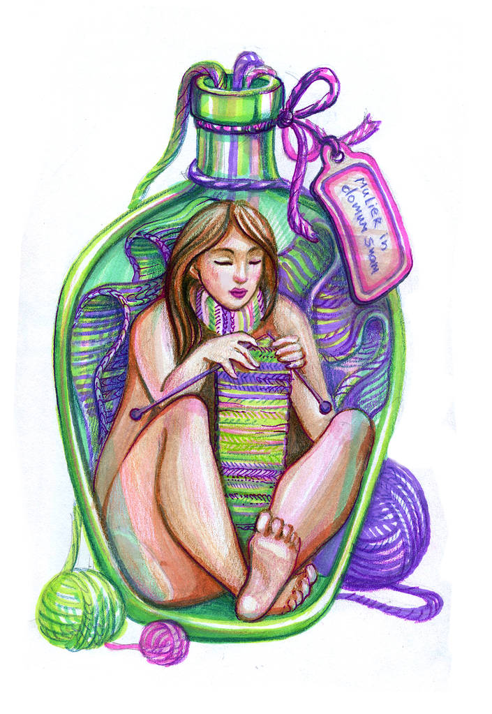 家庭妇女在瓶 家庭妇女在瓶