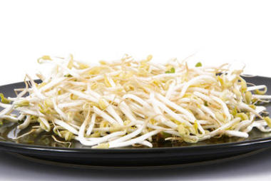 白色背景鮮黃豆菜