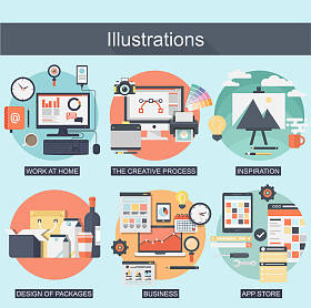 矢量插图业务集