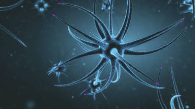 神經元發(fā)送脈沖電脈沖和相互通信。神經疾病、腫瘤和腦外科的概念