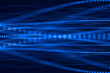 抽象的蓝色成长的明亮的一束光纤背景