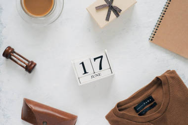 带复印空间的父亲节贺卡。6月17日