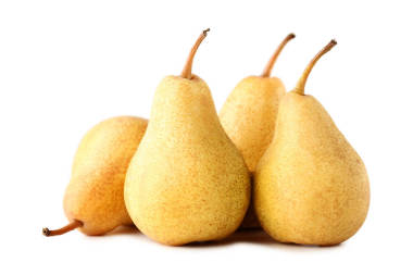成熟和甜的梨被隔離在白色