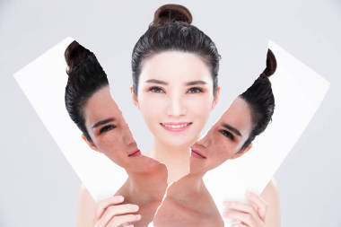 婦女前后灰色背景圖片