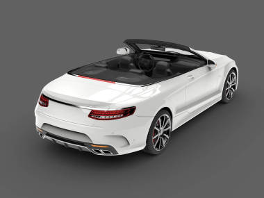 天使白色现代豪华敞篷车-尾巴看法