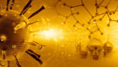 3d. 抽象科學背景下的病毒渲染