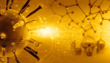 3d. 抽象科学背景下的病毒渲染 3d. 抽象科学背景下的病毒渲染