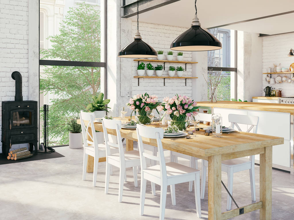 现代阁楼公寓。3d 渲染照片 现代阁楼公寓。3d 渲染照片