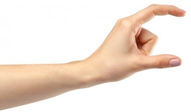 白色背景上的女性手勢