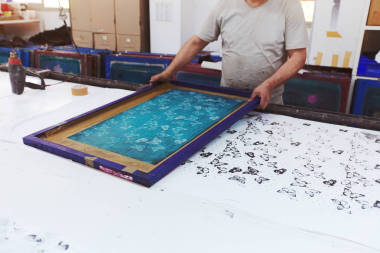 纺织工厂设备. 印刷图案的模具