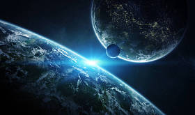 带外行星的远距离行星系统3d 渲染 elem