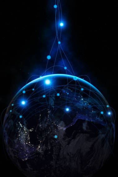 地球从太空全球商业的互联网概念