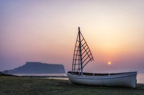 日出观帆船 gwangchigi 海滩