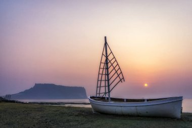 日出观帆船 gwangchigi 海滩 日出观帆船 gwangchigi 海滩