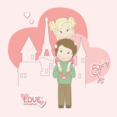 浪漫情侶的情侶