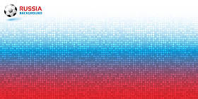 梯度像素数字红蓝水平背景俄罗斯2018年国旗颜色足球偶像矢量插图