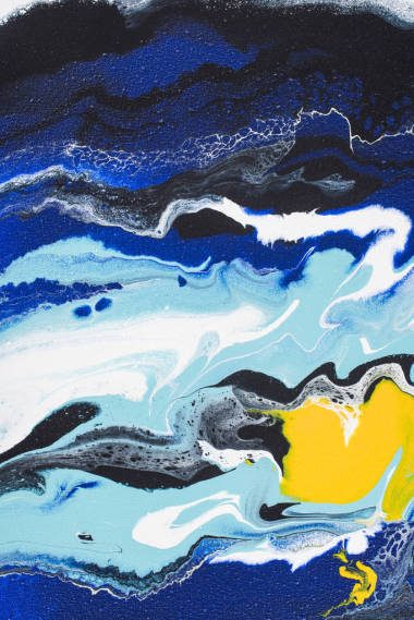 黃色和藍(lán)色顏料色的抽象油紋理