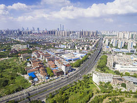 城市滨水建筑鸟瞰图