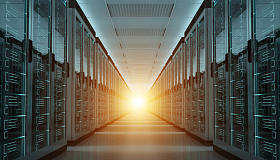 服务器空间数据中心内部的 3d 渲染