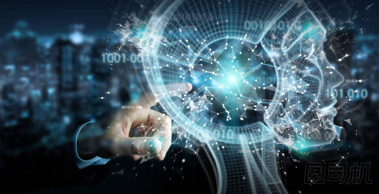 使用數(shù)字人工智能接口的商人 3d r