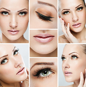 一个美丽的年轻女人，与优雅长特写肖像 sh