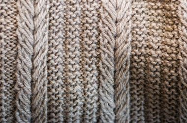 针织质地。用羊毛制成的花纹织物。背景, 复制空间
