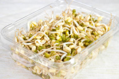 健康綠豆芽市場塑料盒圖片