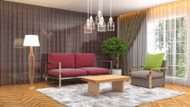 起居室內(nèi)。3d 圖照片