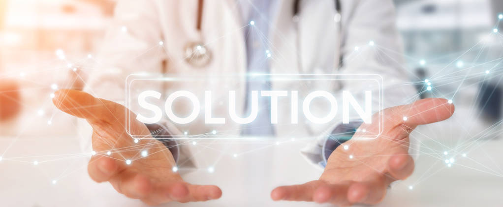 医生使用现代数字解决方案接口3d 渲染 医生使用现代数字解决方案接口3d 渲染