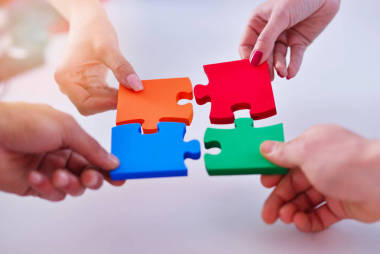 業(yè)務(wù)連接企業(yè)團(tuán)隊(duì)拼圖拼圖 Concep