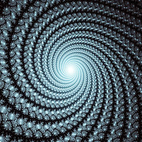 银色涡流-数字化呈现分形抽象