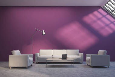 紫色阁楼客厅室内饰图片