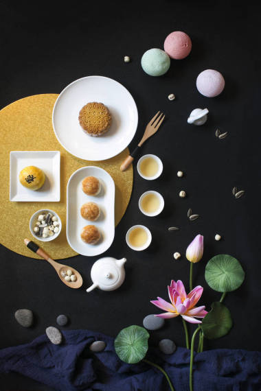 平躺中秋食饮静物