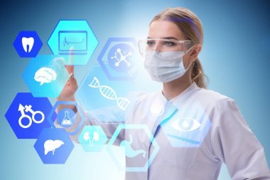 遠程醫(yī)學未來概念中的女醫(yī)生圖片