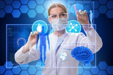 遠程醫(yī)學未來概念中的女醫(yī)生