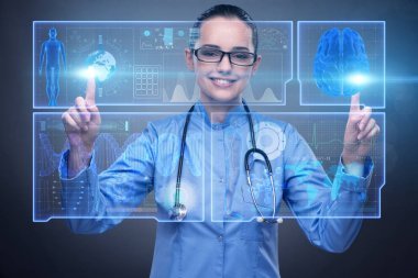 远程医学未来概念中的女医生图片