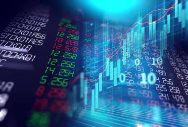 技术背景下的股市图表数据屏图片