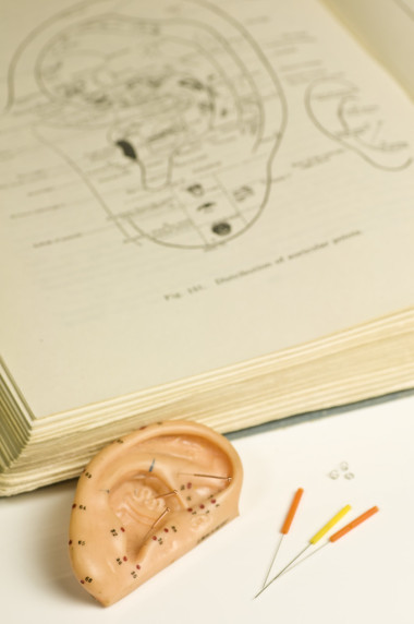 耳針模型、課本和針灸針