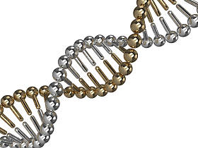 3d Dna 链的白色渲染