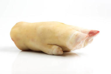 白色背景生豬肉腿