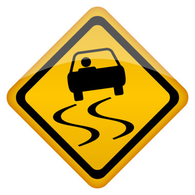 矢量湿滑道路标志
